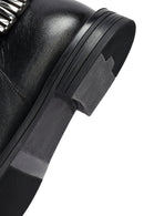 Woman Black Zippered Metal Detail Leather Boat | Derimod