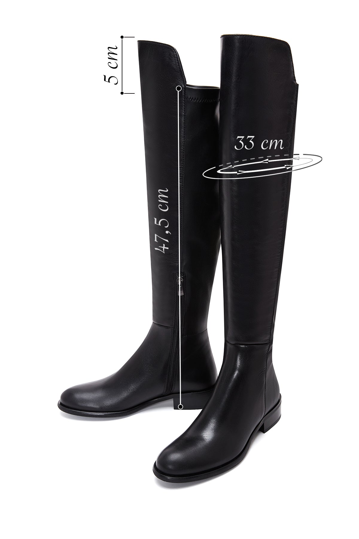 Kadın Siyah Fermuarlı Deri Çizme 25WFD280418 | Derimod