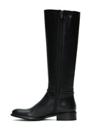 Woman Black Zippered Accessory Detail Leather Boot | Derimod