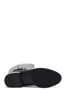 Woman Black Zippered Accessory Detail Leather Boot | Derimod