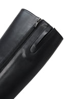 Woman Black Zippered Accessory Detail Leather Boot | Derimod