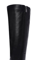 Kadın Siyah Fermuarlı Kalın Tabanlı Deri Çizme | Derimod