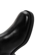 Woman Black Zippered Low Heeled Shoes Leather Boot | Derimod