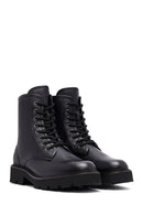 Kadın Siyah Fermuarlı Deri Postal Bot | Derimod