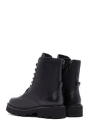 Kadın Siyah Fermuarlı Deri Postal Bot | Derimod