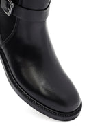 Woman Black Zippered Leather Boat | Derimod