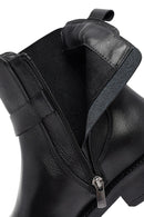 Woman Black Zippered Leather Boat | Derimod