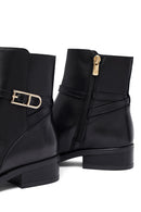 Kadın Siyah Fermuarlı Deri Bot | Derimod