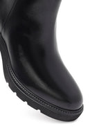 Women's Black Zippered Thick Heeled Leather Boot | Derimod