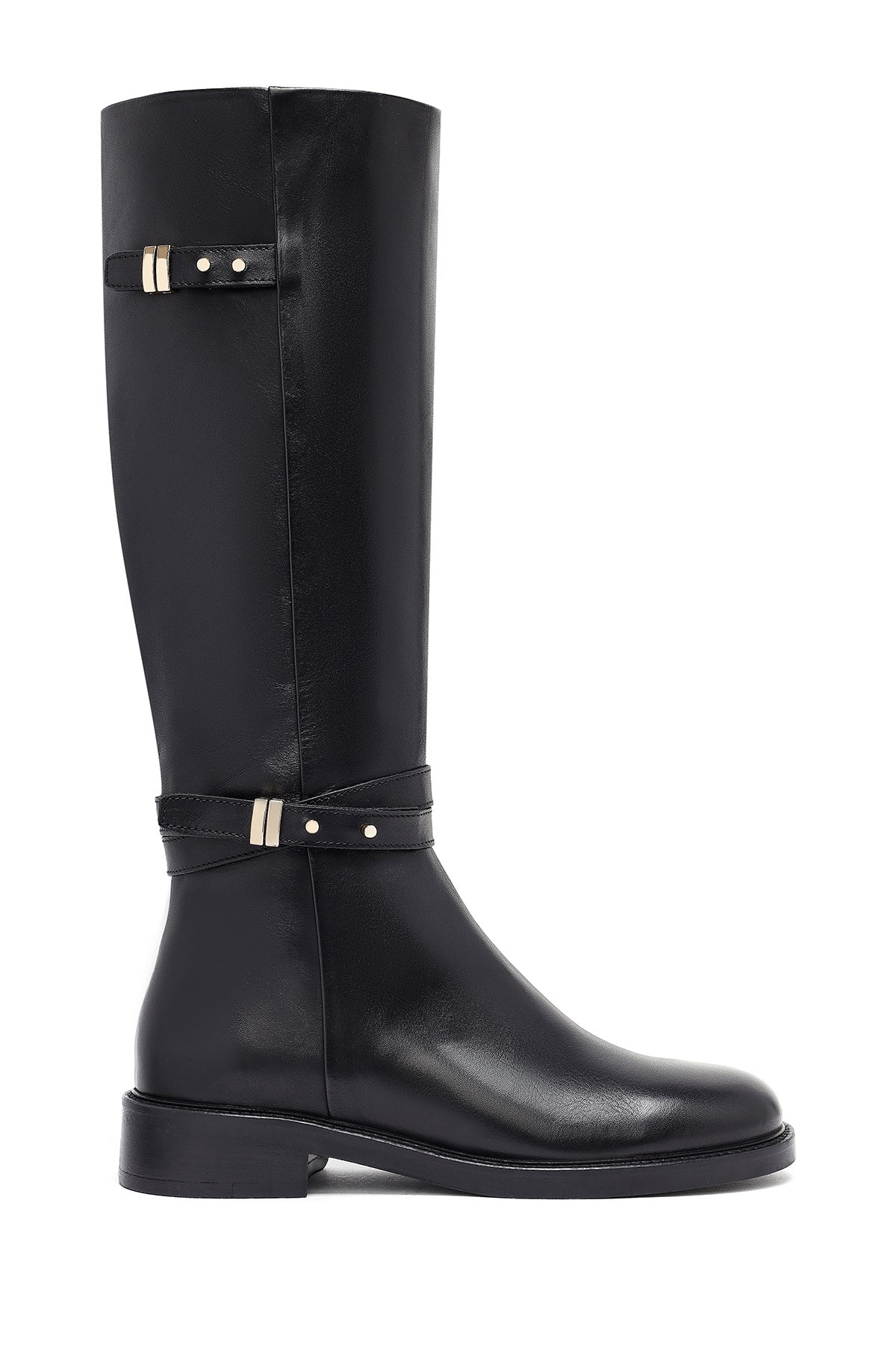 Woman Black Zippered Leather Boot 25WFD281818 | Derimod