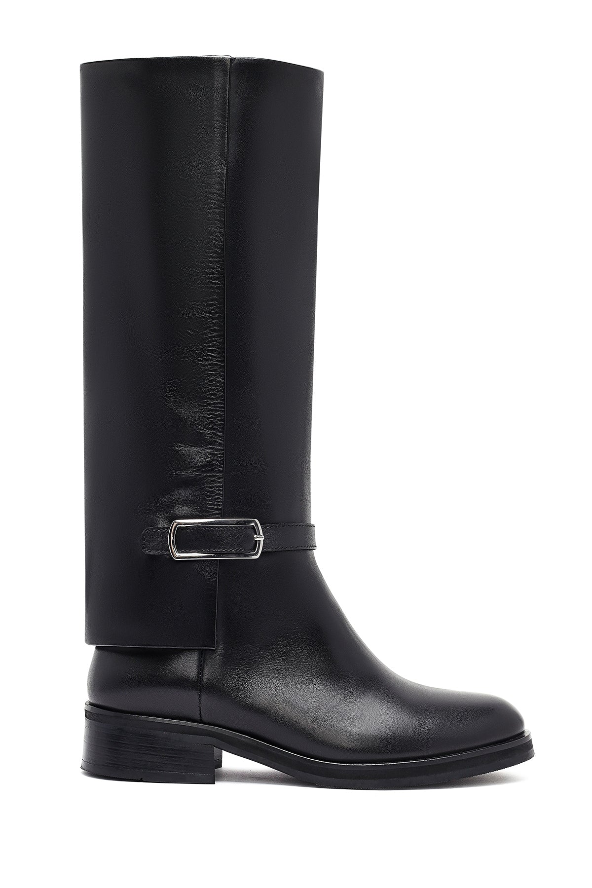 Kadın Siyah Fermuarlı Deri Çizme 25WFD281918 | Derimod
