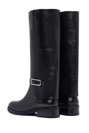 Kadın Siyah Fermuarlı Deri Çizme | Derimod