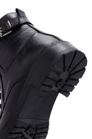 Woman Black Zippered Buckle Detail Leather Casual Boots | Derimod