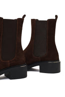 Kadın Kahverengi Kalın Tabanlı Süet Deri Chelsea Bot | Derimod