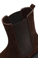 Kadın Kahverengi Kalın Tabanlı Süet Deri Chelsea Bot | Derimod