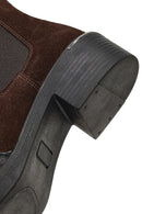 Kadın Kahverengi Kalın Tabanlı Süet Deri Chelsea Bot | Derimod