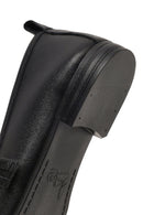 Women's Black Buckled Leather Ballet Flat | Derimod