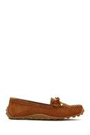 Women's Tan Tasselled Suede Leather Loafer | Derimod