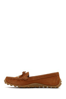 Women's Tan Tasselled Suede Leather Loafer | Derimod