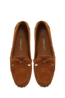 Women's Tan Tasselled Suede Leather Loafer | Derimod