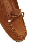 Women's Tan Tasselled Suede Leather Loafer | Derimod