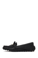 Women's Black Tasselled Leather Loafer | Derimod