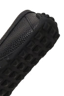 Women's Black Tasselled Leather Loafer | Derimod