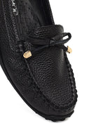 Women's Black Tasselled Leather Loafer | Derimod