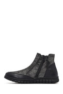Woman Black Zippered Leather Comfort Boots | Derimod