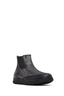 Woman Black Zippered Leather Comfort Boots | Derimod
