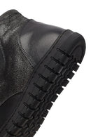 Woman Black Zippered Leather Comfort Boots | Derimod