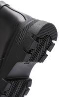 Kadın Siyah Fermuarlı Kalın Tabanlı Deri Bot | Derimod