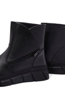 Women's Black Leather Comfort Boot | Derimod