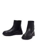 Women's Black Leather Comfort Boot | Derimod