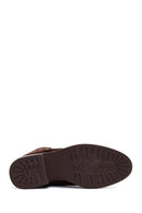 Kadın Kahverengi Fermuarlı Kısa Kalın Topuklu Süet Deri Bot | Derimod