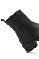 Women's Black Zippered Leather Boots | Derimod