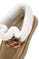 Woman Tan Thick-Soled Suede Leather Teddy Bot | Derimod