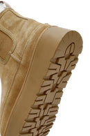 Woman Brown Thick-Soled Teddy Suede Leather Boat | Derimod