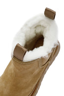 Woman Brown Thick-Soled Teddy Suede Leather Boat | Derimod