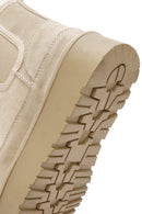 Woman Beige Thick-Soled Teddy Suede Leather Boat | Derimod