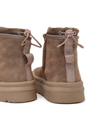 Kadın Pudra Kalın Tabanlı Süet Deri Teddy Bot | Derimod