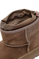 Kadın Pudra Kalın Tabanlı Süet Deri Teddy Bot | Derimod