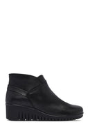 Woman Black Zippered Leather Comfort Boots | Derimod