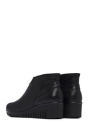 Woman Black Zippered Leather Comfort Boots | Derimod