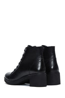 Woman Black Zippered Chunky Heels Leather Casual Boots | Derimod