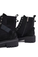 Kadın Siyah Fermuarlı Deri Postal Bot | Derimod