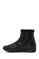 Women's Black Zippered Leather Comfort Boot | Derimod