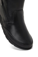 Women's Black Zippered Leather Comfort Boot | Derimod