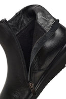 Women's Black Zippered Leather Comfort Boot | Derimod