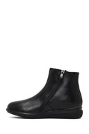 Women's Black Zippered Leather Comfort Boot | Derimod
